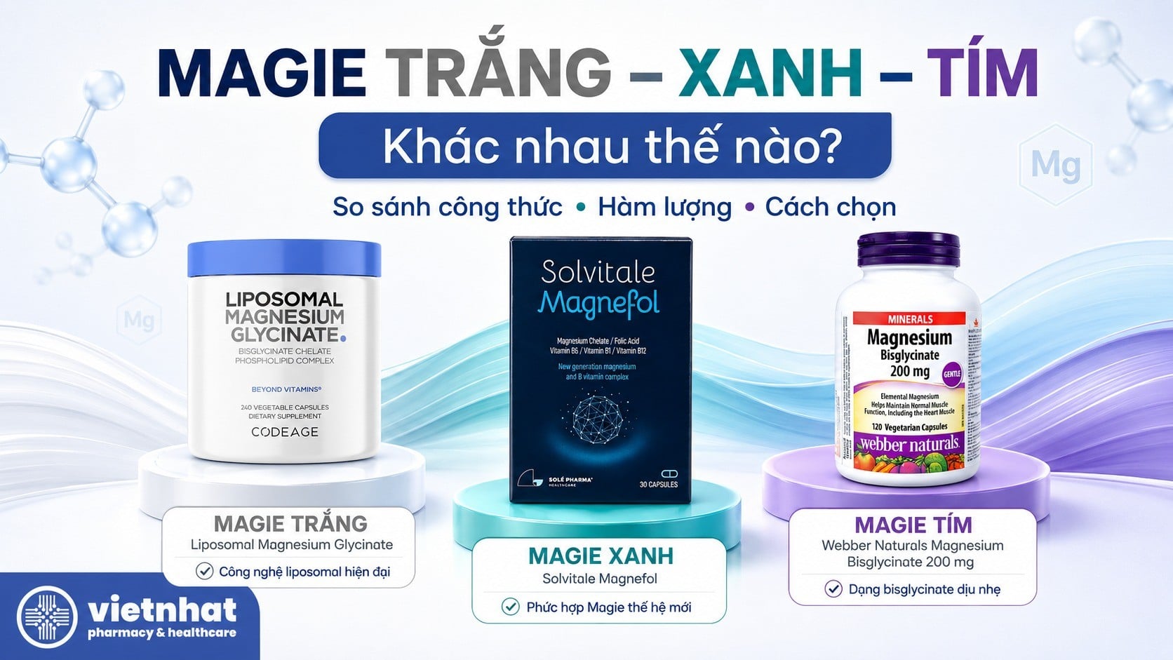 Magie trắng, xanh, tím: khác gì trong công thức?