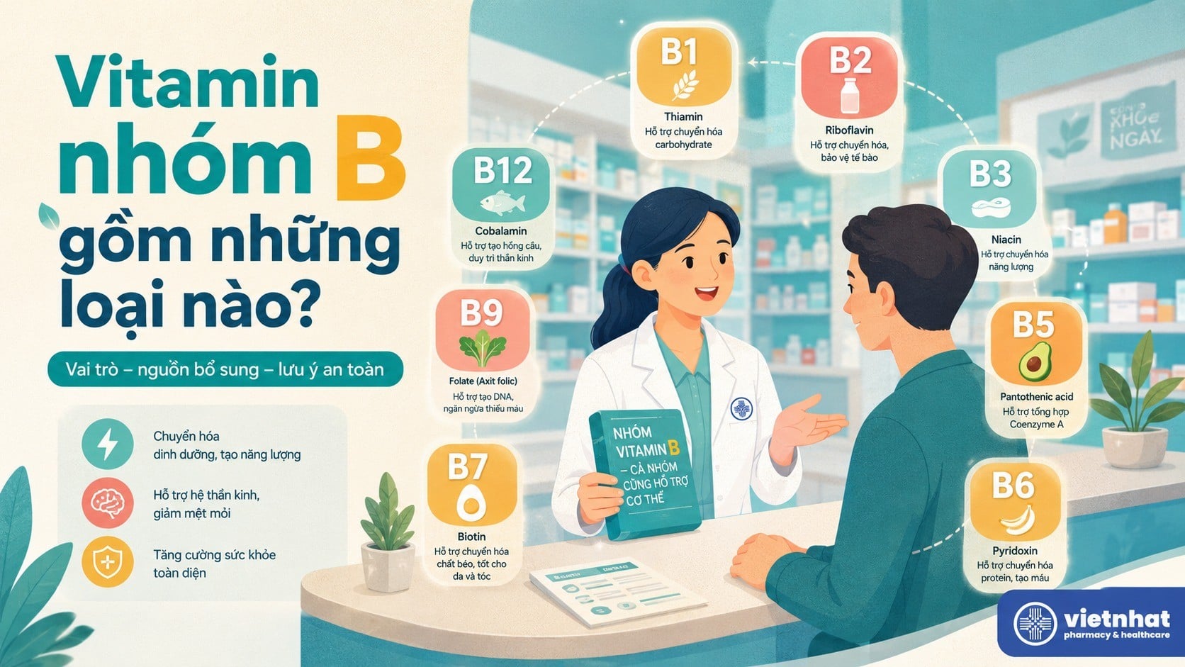 Vitamin nhóm B gồm những loại nào? Vai trò và cách bổ sung