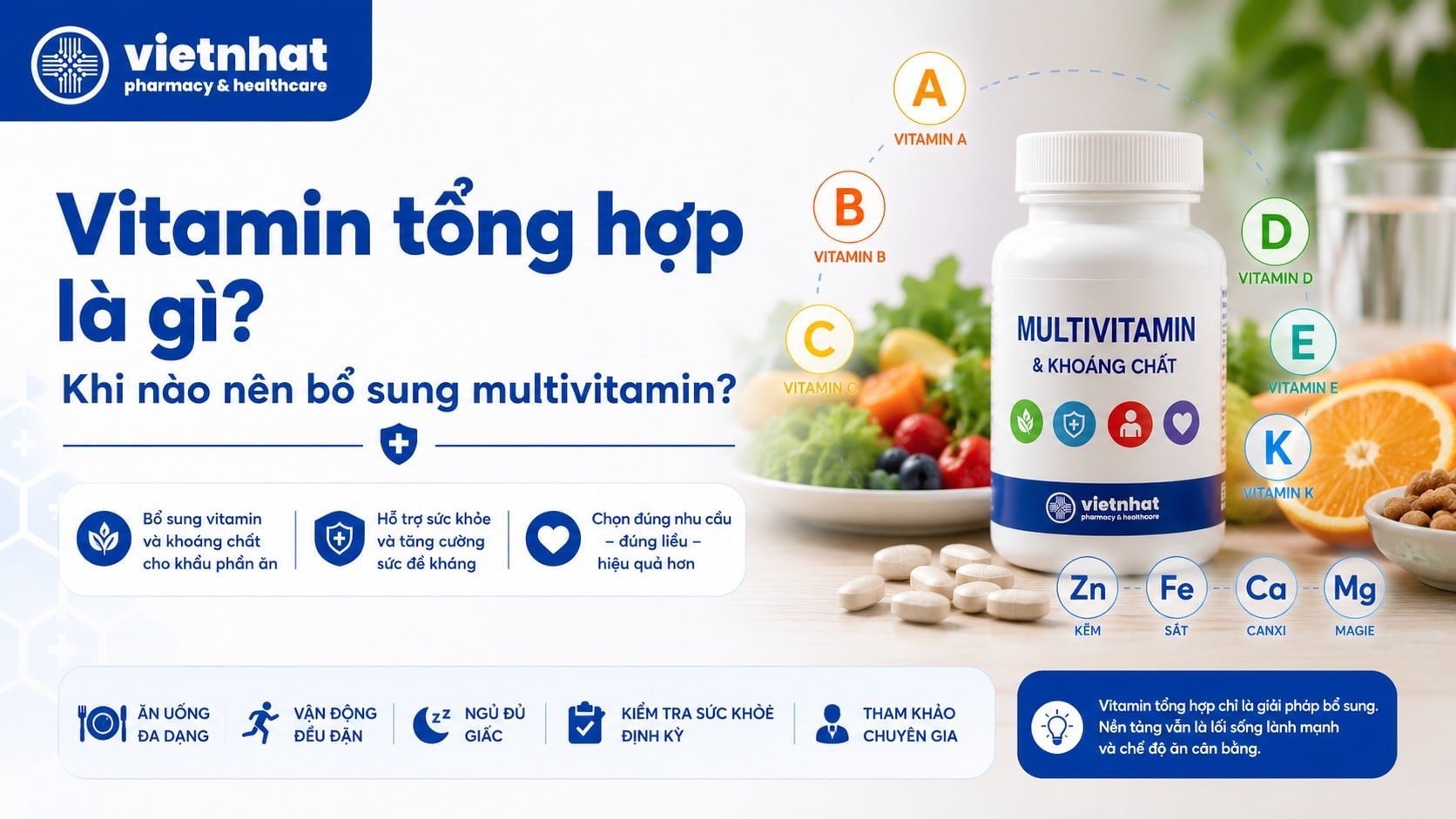 Vitamin tổng hợp là gì? Khi nào nên bổ sung multivitamin?