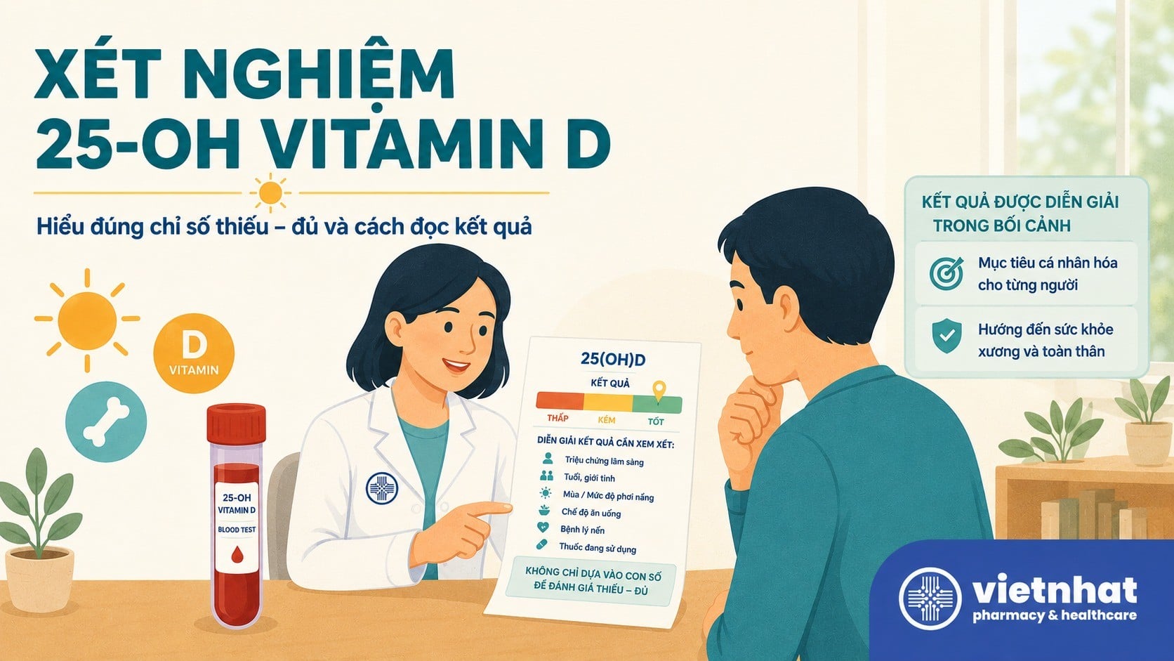 Xét nghiệm 25-OH vitamin D là gì? Ý nghĩa chỉ số và khi nào nên kiểm tra