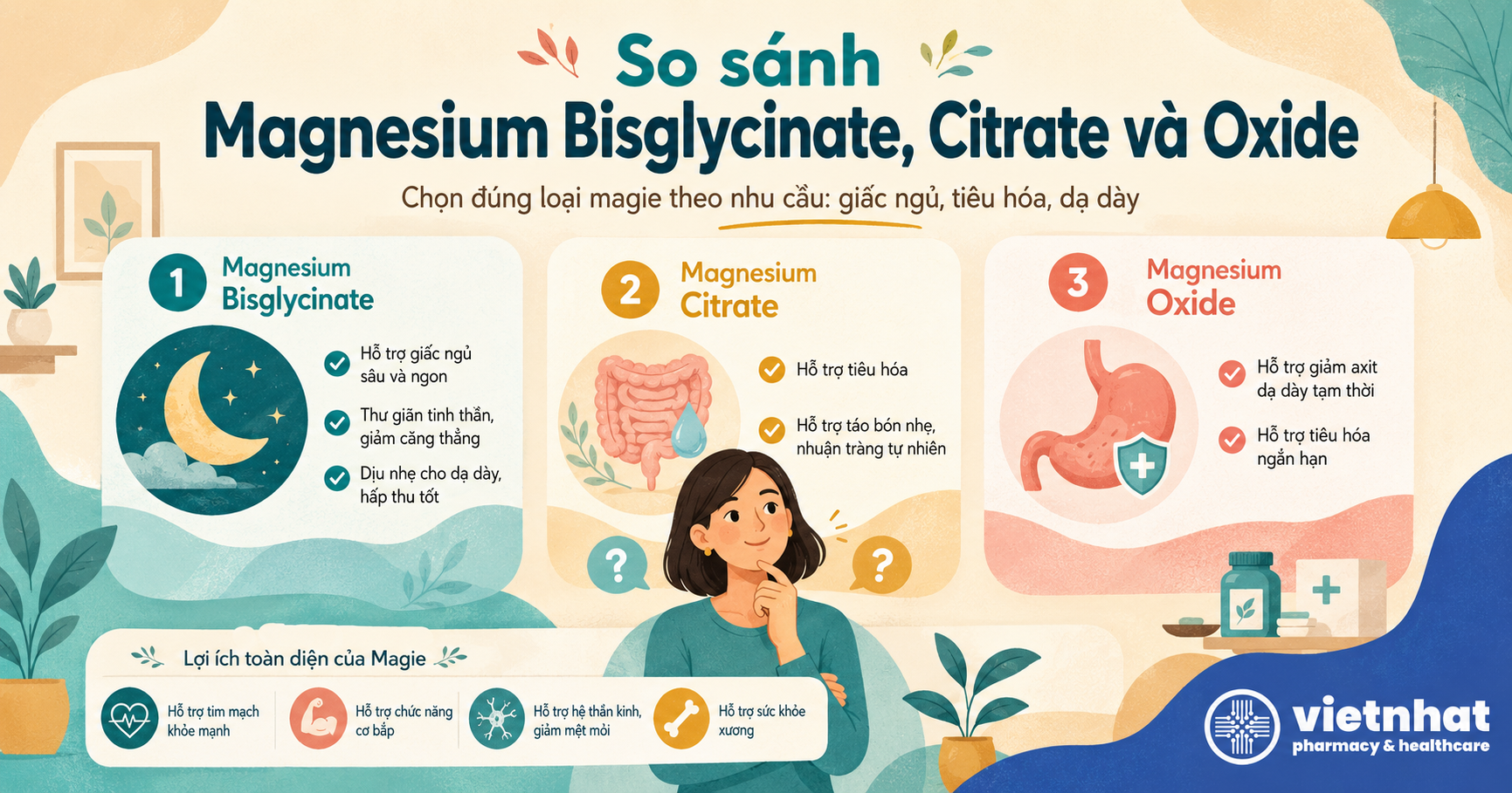 Nên Chọn Magnesium Bisglycinate, Citrate Hay Oxide?