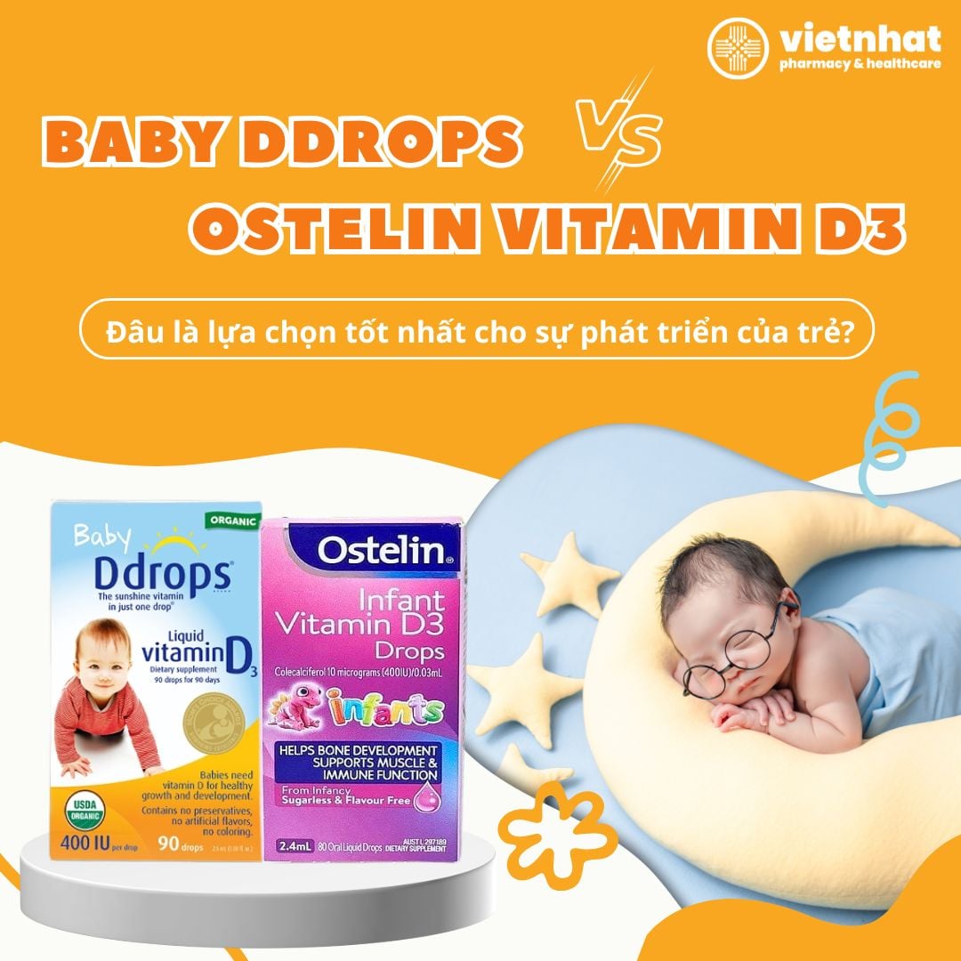 Mẹ đang phân vân Baby Ddrops hay Ostelin? Đâu là lựa chọn tốt nhất cho sự phát triển của trẻ?