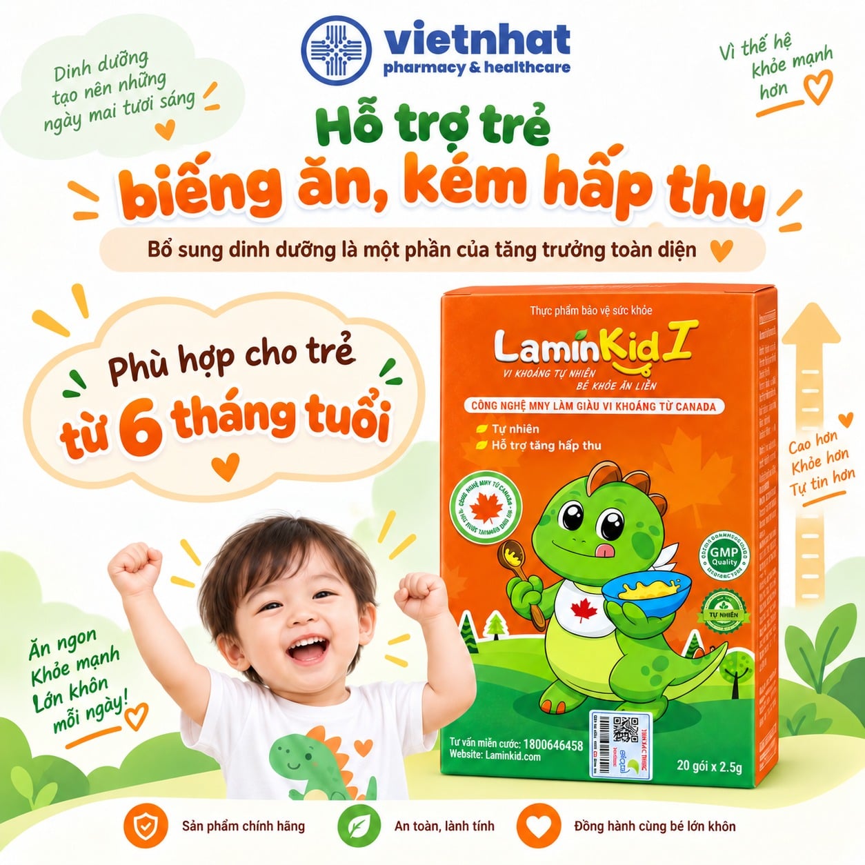 nhathuocvietnhat.vn-LaminKid I hỗ trợ cải thiện tình trạng biếng ăn cho trẻ từ 6 tháng tuổi