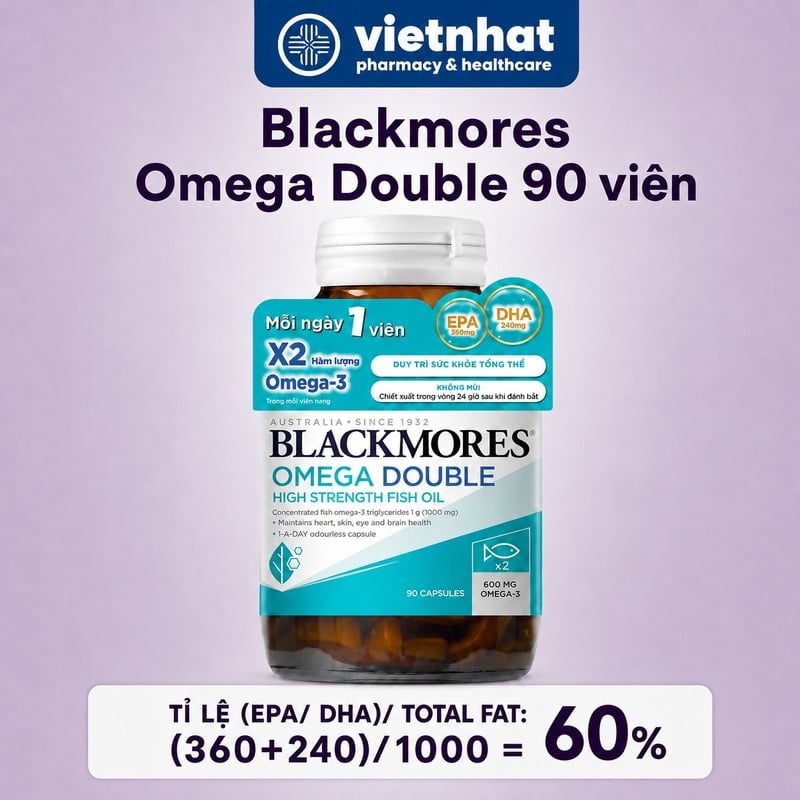 nhathuocvietnhat.vn-Tỷ lệ EPA/ DHA của Dầu cá Blackmores Omega Double