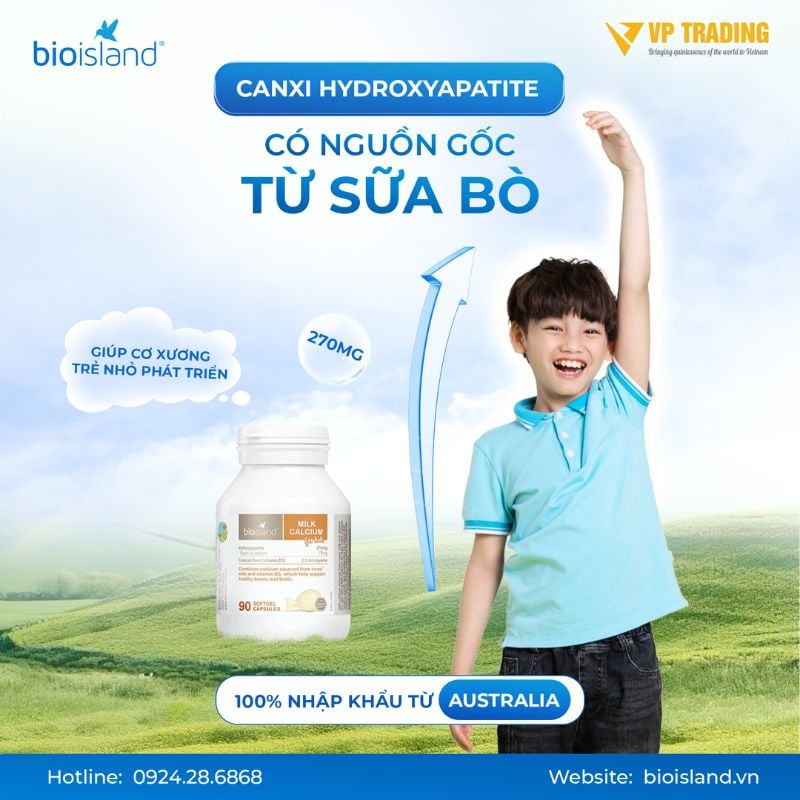 nhathuocvietnhat.vn - Bio Island Milk Calcium For Kids bổ sung canxi từ sữa, giúp tăng khả năng hấp thu ở trẻ