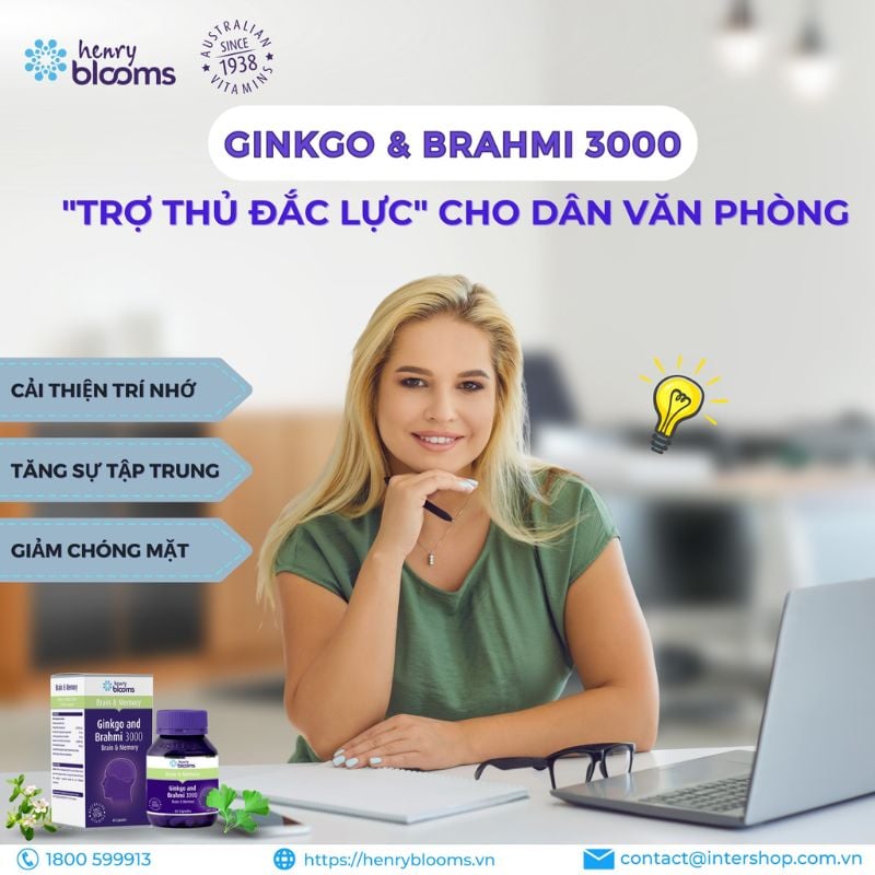 nhathuocvietnhat.vn - Ginkgo And Brahmi 3000 - Hỗ trợ tăng cường tập trung, cải thiện trí nhớ cho người trưởng thành