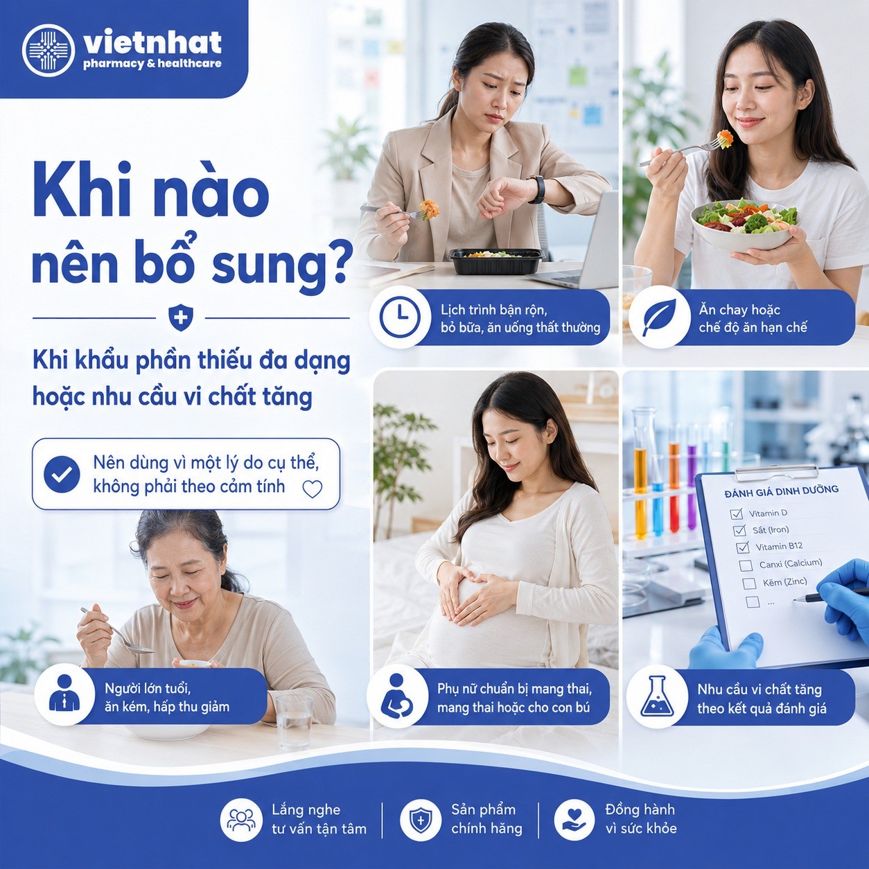 nhathuocvietnhat.vn-Các trường hợp nên cân nhắc bổ sung vitamin tổng hợp