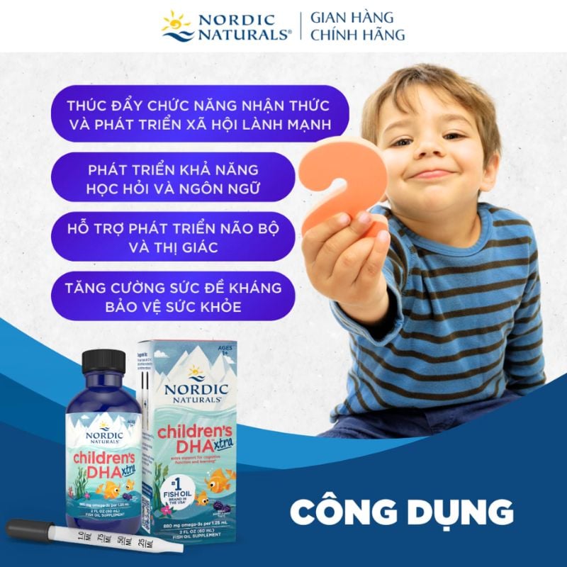 nhathuocvietnhat.vn - DHA Nordic Xtra hỗ trợ phát triển não bộ và thị lực cho trẻ