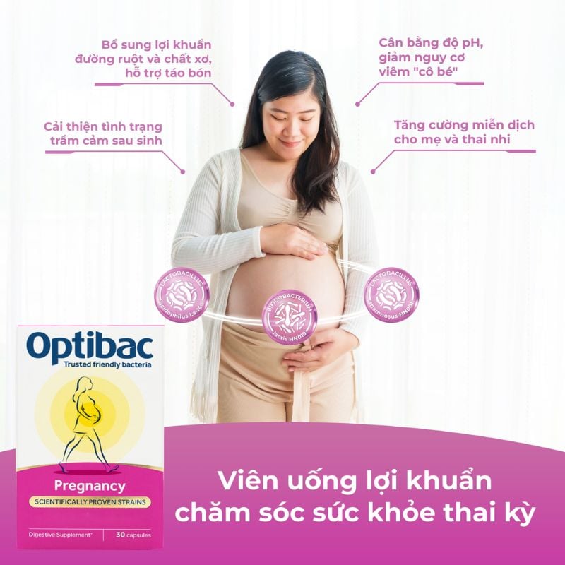 nhathuocvietnhat.vn - Công dụng của Men vi sinh Optibac Pregnancy cho mẹ bầu