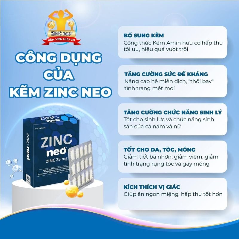 nhathuocvietnhat.vn -  Zinc Neo, hỗ trợ tăng cường đề kháng cho cơ thể