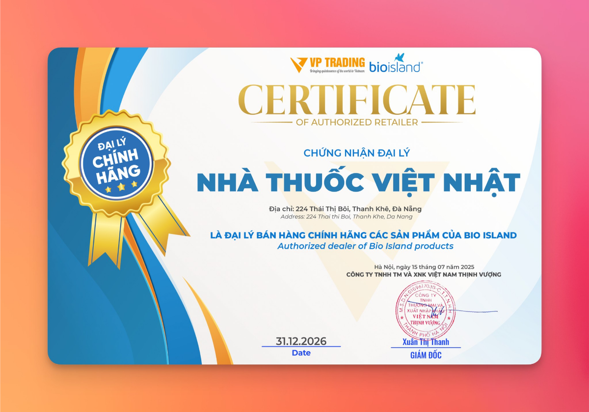 nhathuocvietnhat.vn -Nhà thuốc Việt Nhật - là đại lý&nbsp;bán các sản phẩm chính hãng của thương hiệu Bio Island tại Việt Nam.