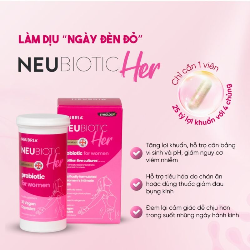 nhathuocvietnhat.vn - Neubiotic Her bổ sung lợi khuẩn, hỗ trợ tiêu hoá và giảm viêm nhiễm phụ khoa cho nữ giới