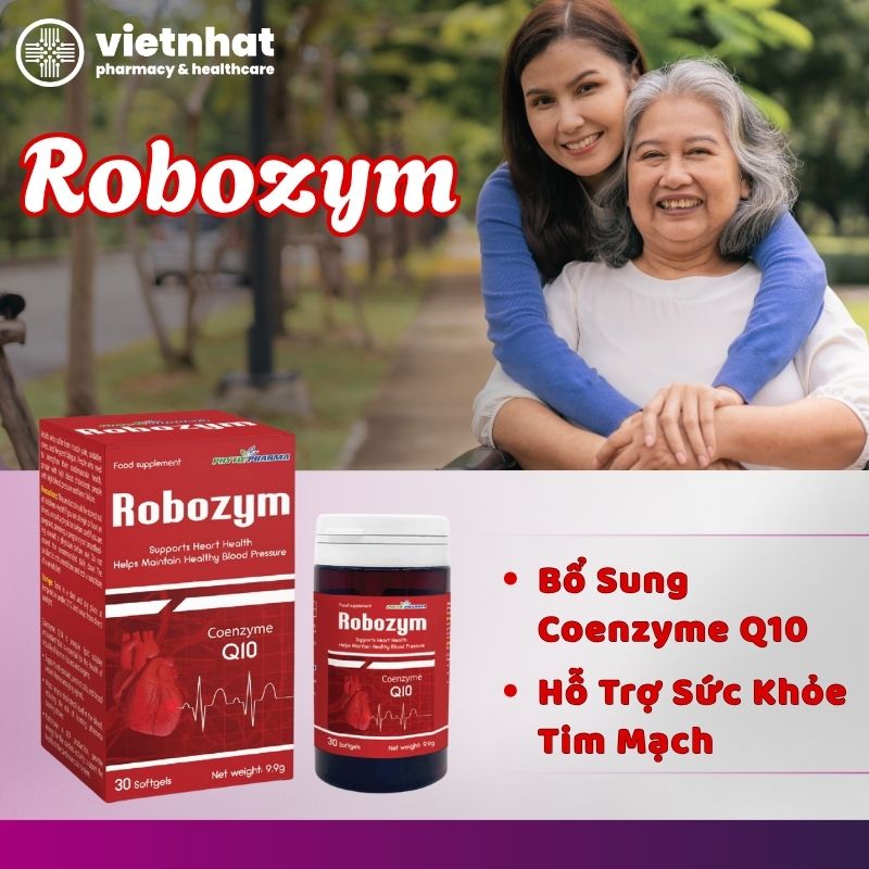 nhathuocvietnhat.vn - Robozym - Bổ sung Coenzyme Q10, hỗ trợ sức khoẻ tim mạch cho người trưởng thành