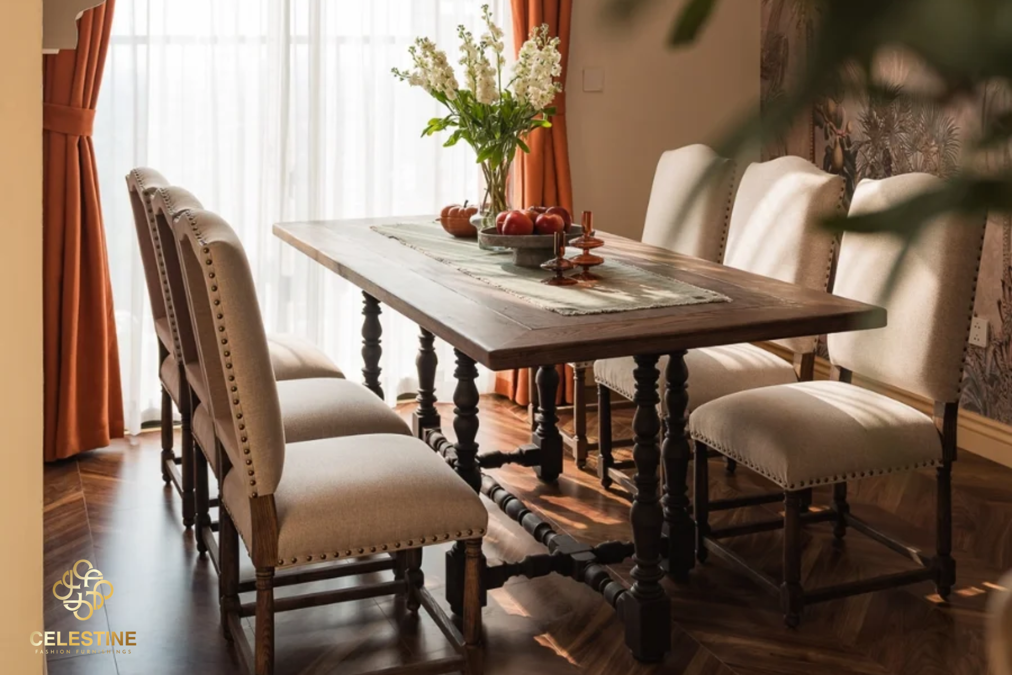 Bàn ăn 6 ghế luxury trở thành điểm kết nối cảm xúc trong không gian sống.