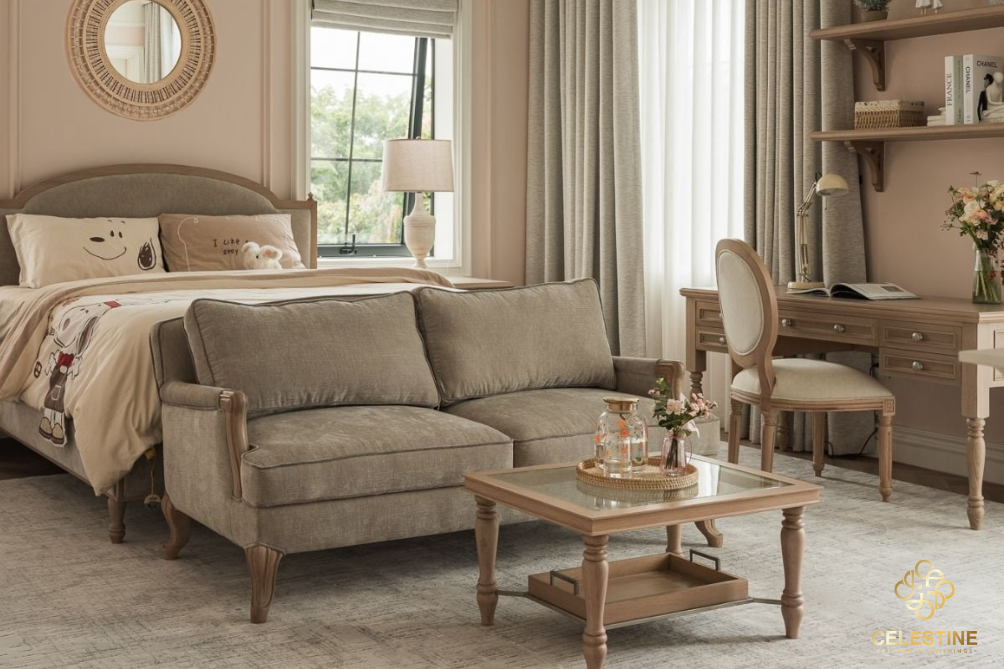 Armchair tay vịn rộng mang đến trải nghiệm ngồi thoải mái.