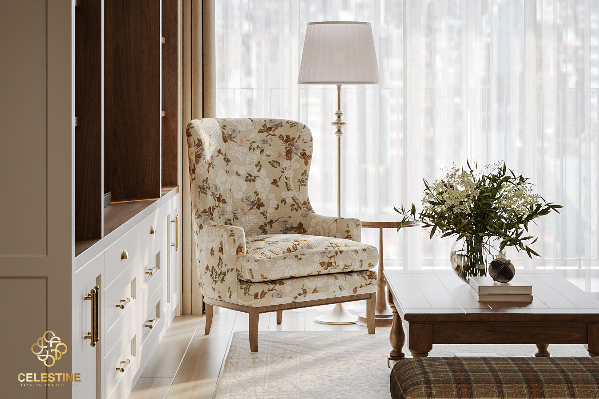 Armchair nhỏ gọn giúp tối ưu không gian nghỉ ngơi.