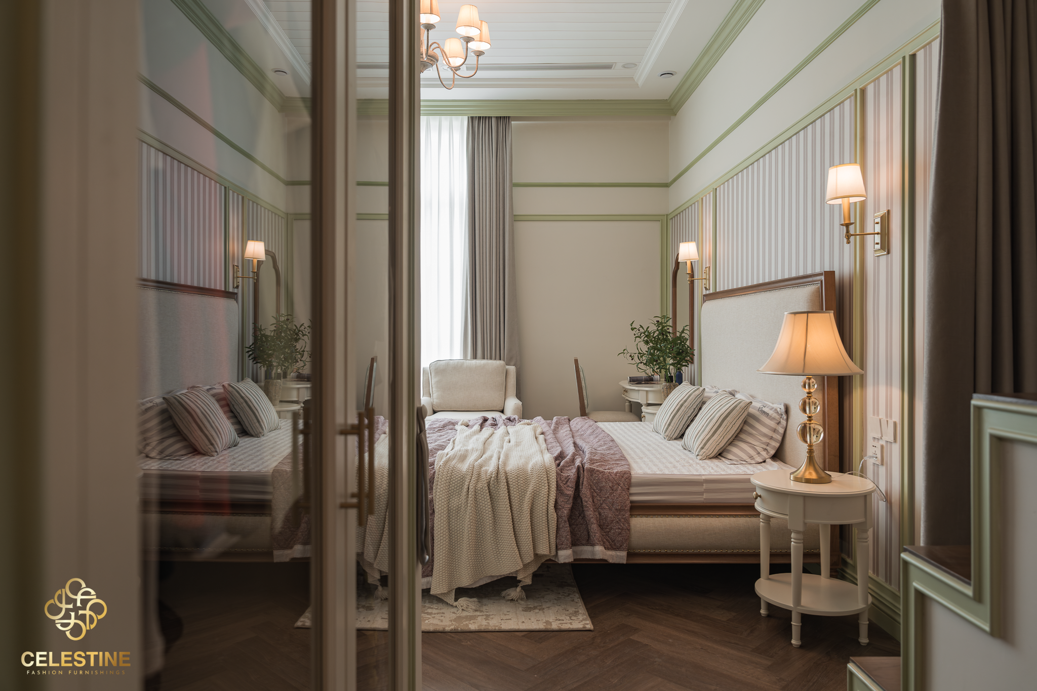 Celestine kiến tạo phòng ngủ quý ông lịch lãm, đồng bộ và chuẩn nội thất Âu Mỹ.