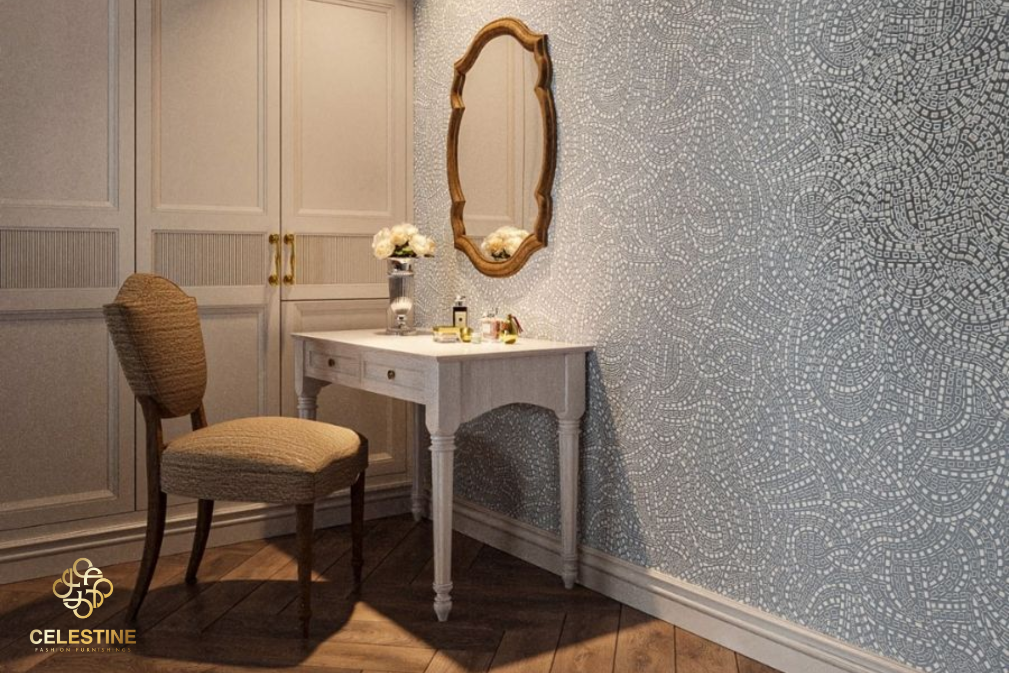 Bàn trang điểm Luxury nhiều ngăn lưu trữ giúp không gian luôn gọn gàng.