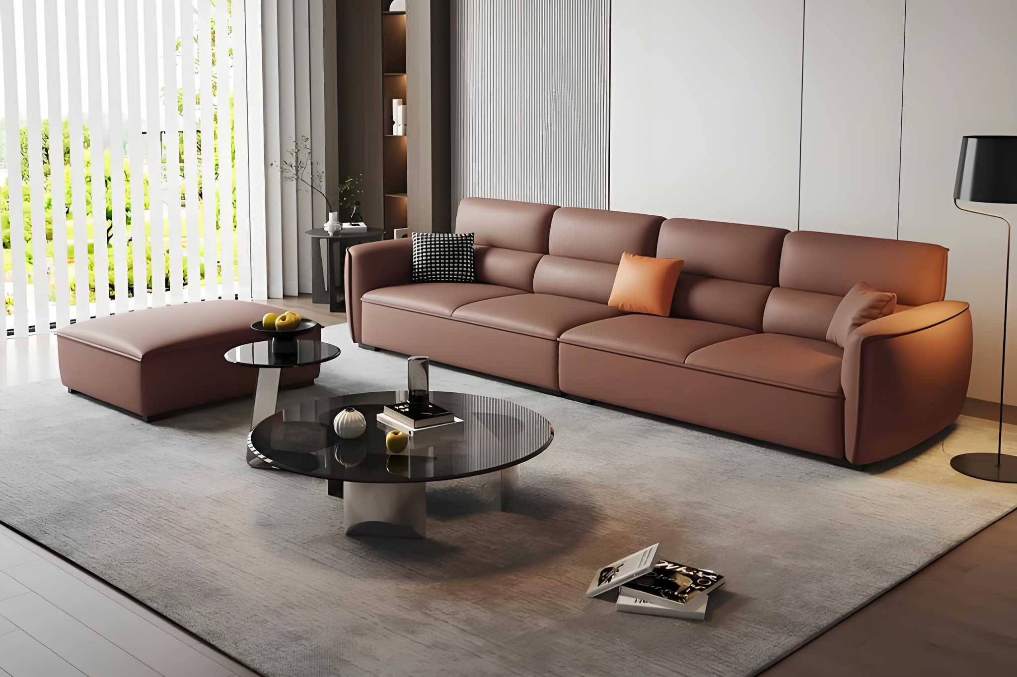 Sofa da tân cổ điển nâng tầm giá trị không gian sống.