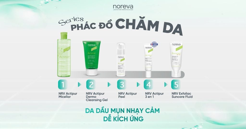 CHĂM SÓC DA DẦU MỤN, NHẠY CẢM - BẮT ĐẦU NGAY VỚI PHÁC ĐỒ CHUẨN TỪ NOREVA!