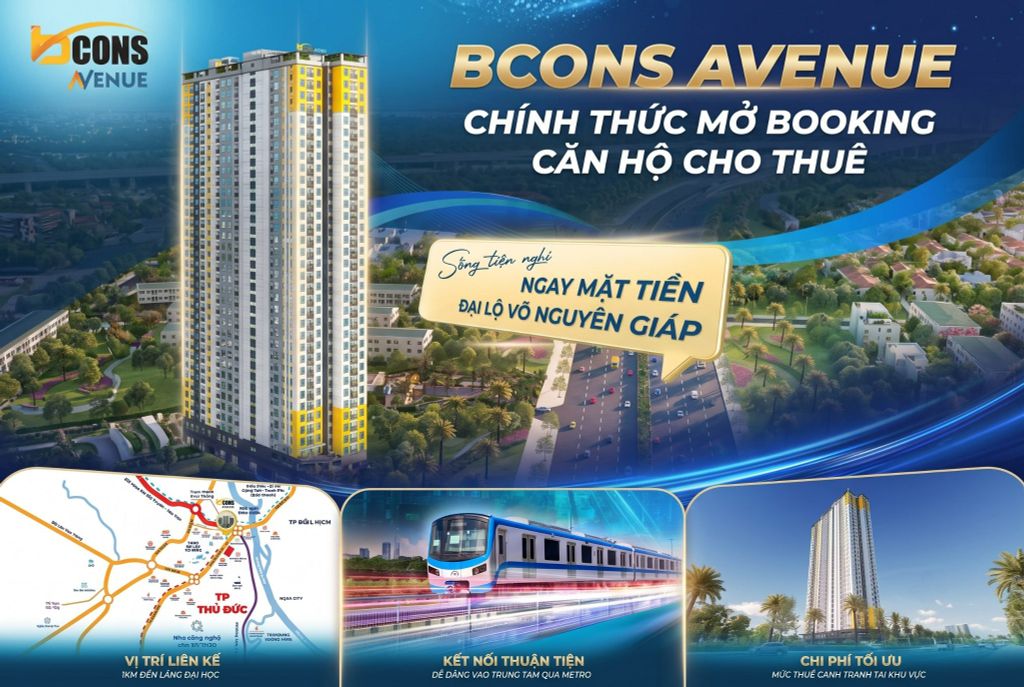 BCONS AVENUE CHÍNH THỨC MỞ BOOKING CĂN HỘ CHO THUÊ