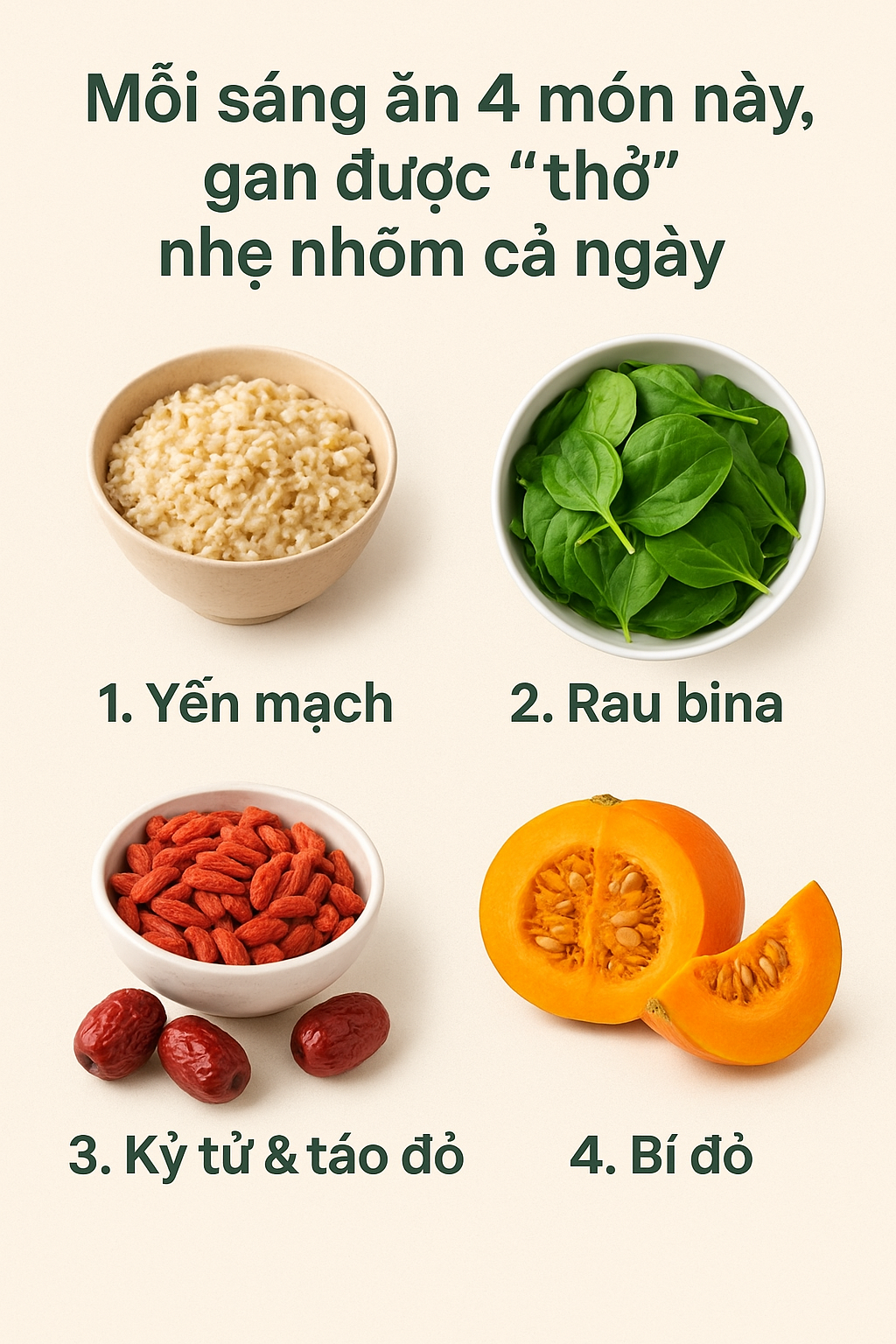 🍀 Mỗi sáng ăn đúng 4 món này, gan được “thở” nhẹ nhõm cả ngày