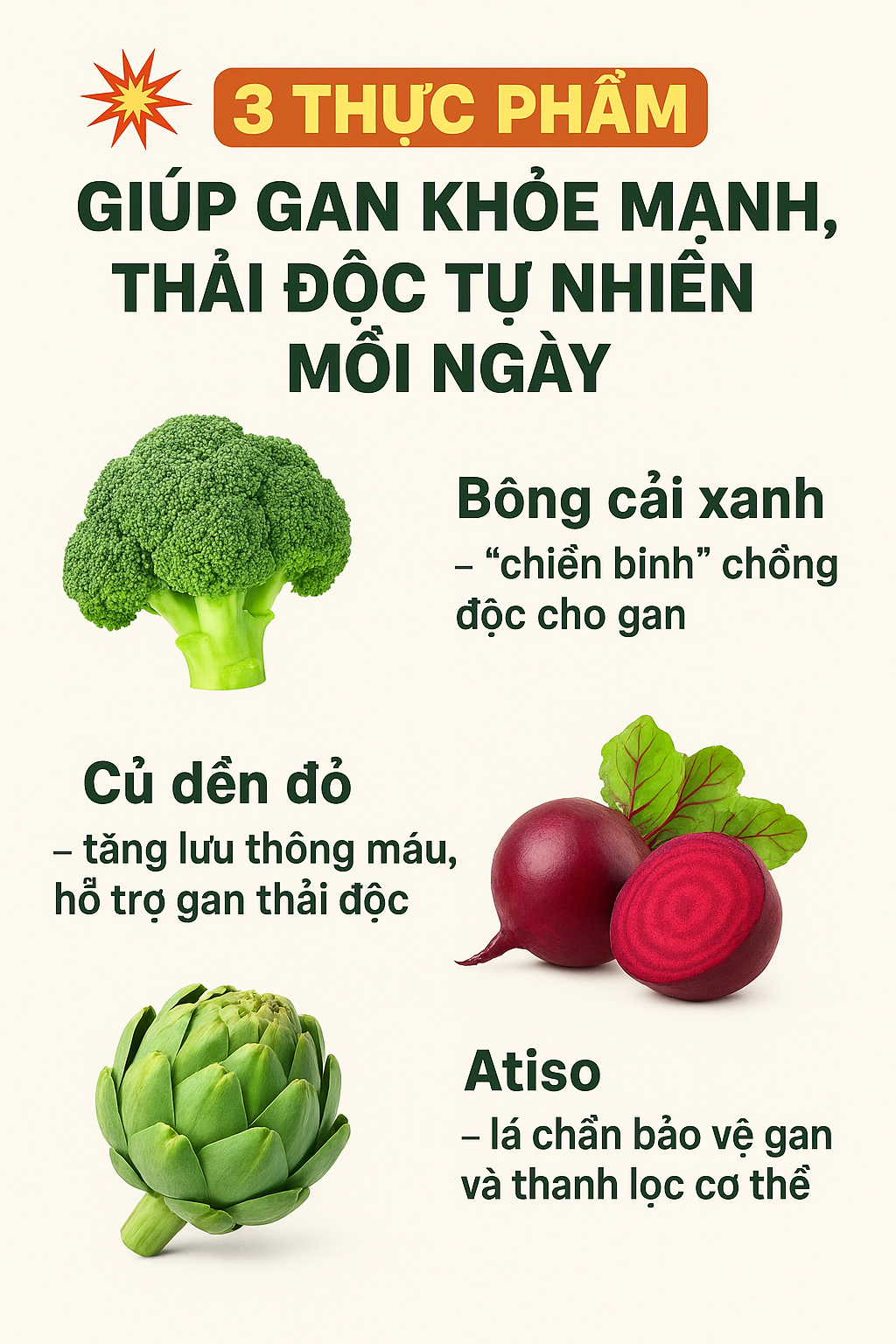 💥3 Thực Phẩm Giúp Gan Khỏe Mạnh, Thải Độc Tự Nhiên Mỗi Ngày