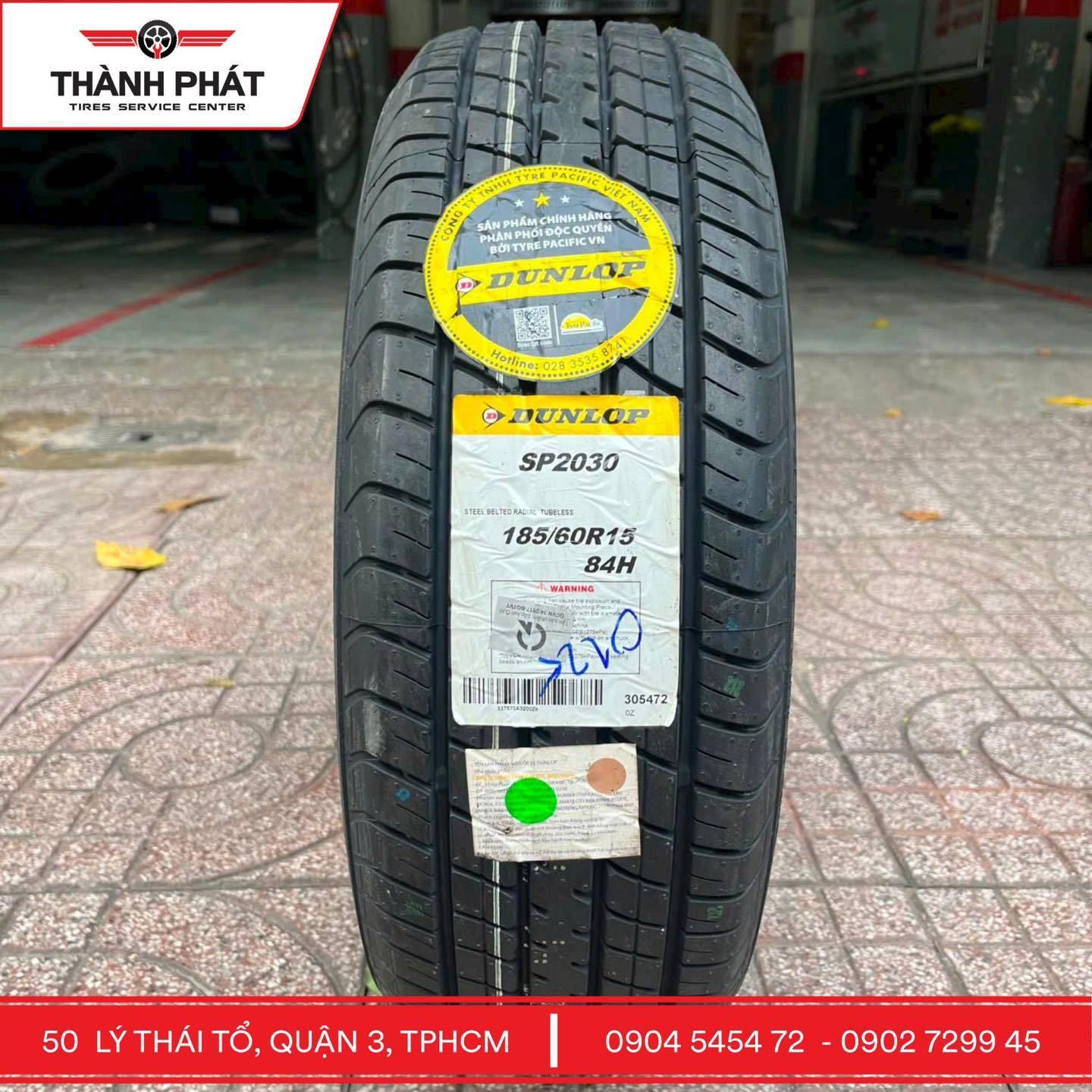 Dunlop SP2030 (185/60R15 84H) là dòng lốp phổ biến cho nhiều dòng xe