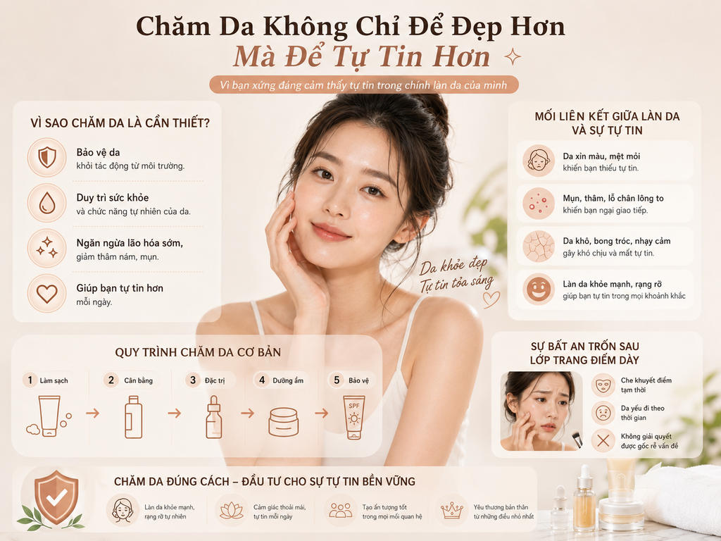 Chăm Da Không Chỉ Để Đẹp Hơn Mà Để Tự Tin Hơn