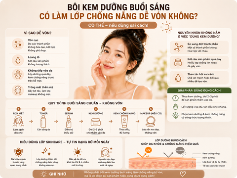 Bôi Kem Dưỡng Buổi Sáng Có Làm Lớp Chống Nắng Dễ Vón Không?