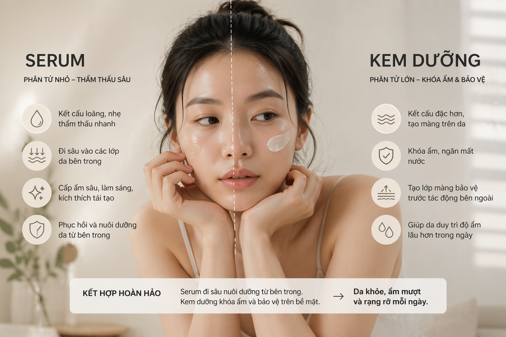 Serum Và Kem Dưỡng: Thứ Tự Nào Giúp Da Khô Dễ Chịu Hơn Rõ Rệt?