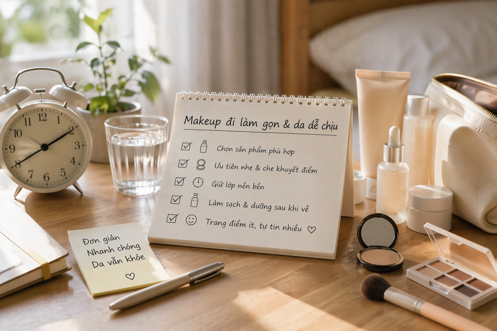 Makeup Đi Làm Mỗi Ngày: Làm Sao Để Gọn, Nhanh Mà Da Vẫn Dễ Chịu?