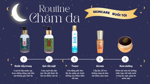 ROUTINE DƯỠNG DA BUỔI TỐI ĐÚNG CÁCH – 5 BƯỚC CƠ BẢN CHO LÀN DA KHỎE ĐẸP