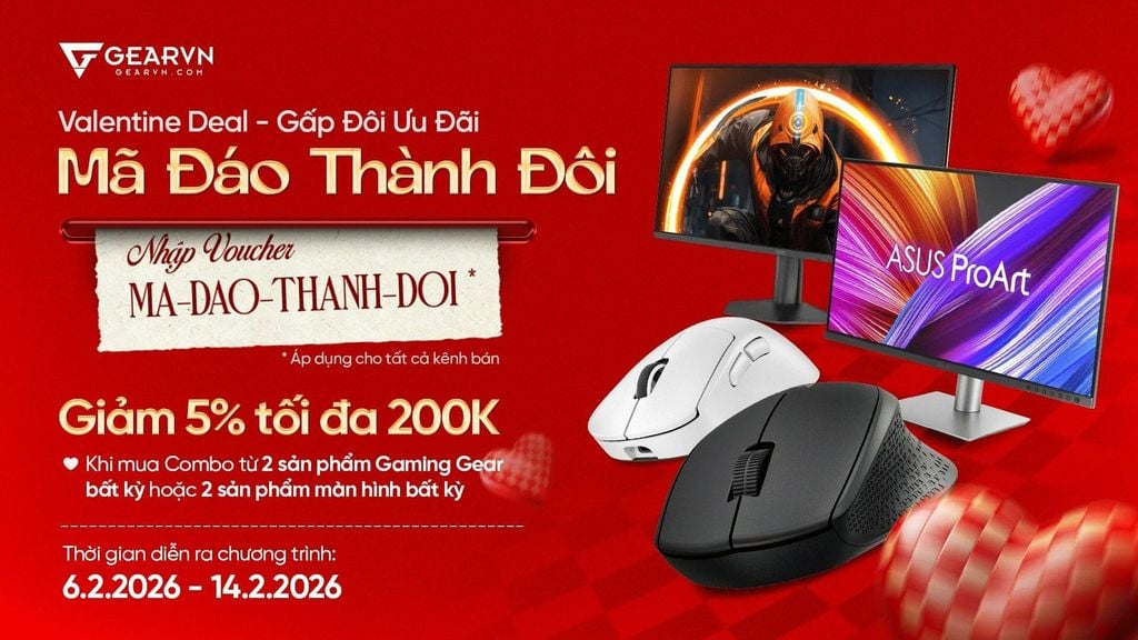MÃ ĐÁO THÀNH ĐÔI – Valentine Deal Gấp Đôi Ưu Đãi Cùng GEARVN
