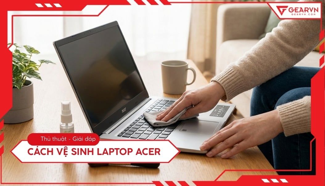 Cách vệ sinh laptop Acer tại nhà: Quy trình chuẩn chuyên gia GearVN