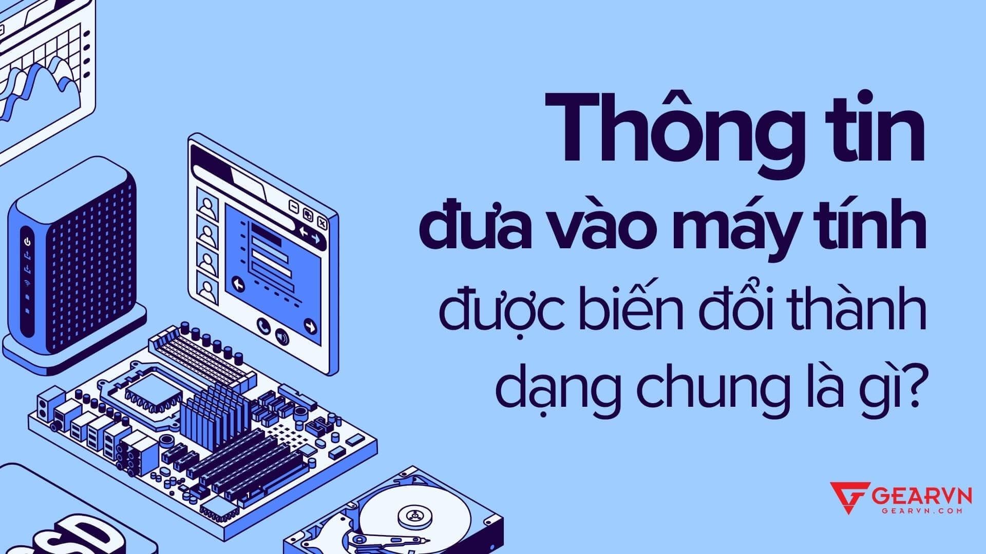 Thông tin khi đưa vào máy tính chúng đều được biến đổi thành dạng chung đó là gì?