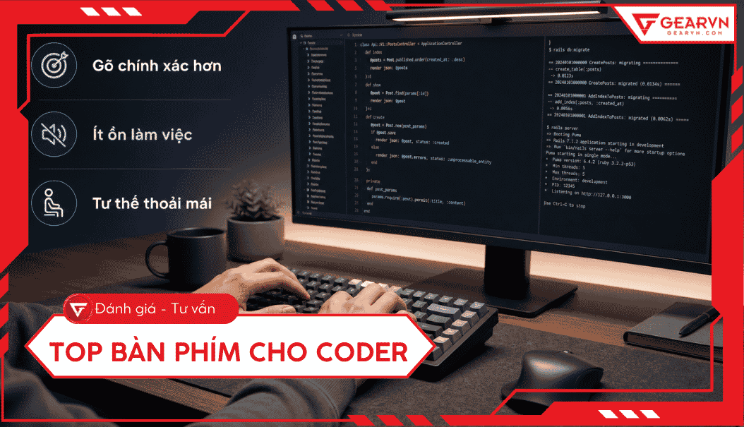 Top 10 bàn phím cho coder chất lượng, giá tốt, đáng mua 2026