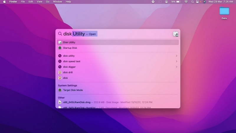 Gõ Disk Utility và mở công cụ này