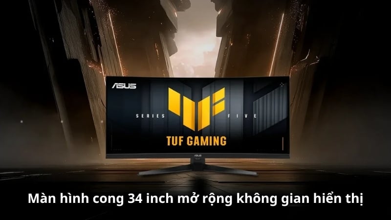 Màn hình cong ASUS TUF GAMING VG34WQ5A có màn hình cong 34 inch