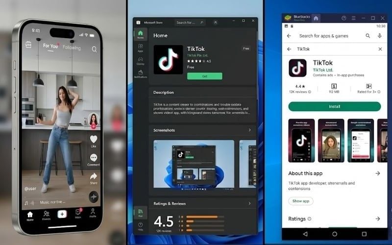 Tiktok có thể được sử dụng trên máy tính theo 3 phương pháp khác nhau