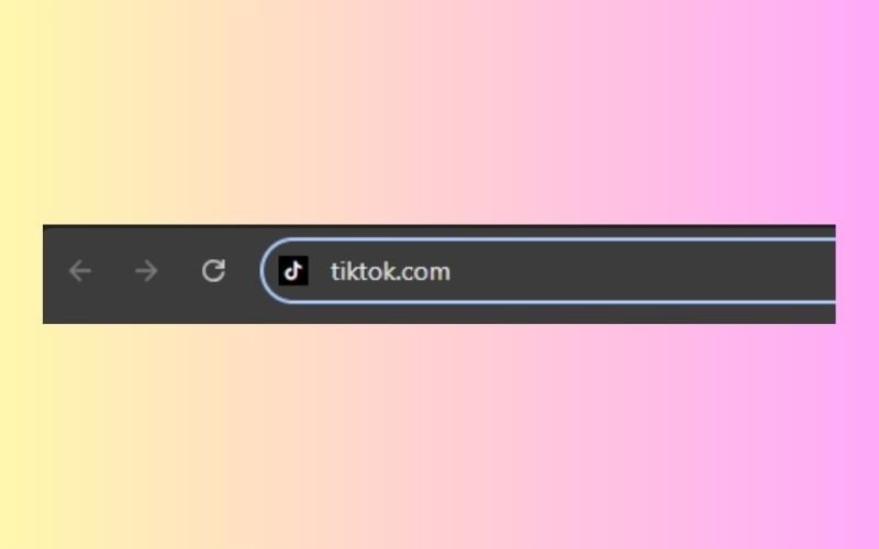 Truy cập website TikTok trên thanh tìm kiếm