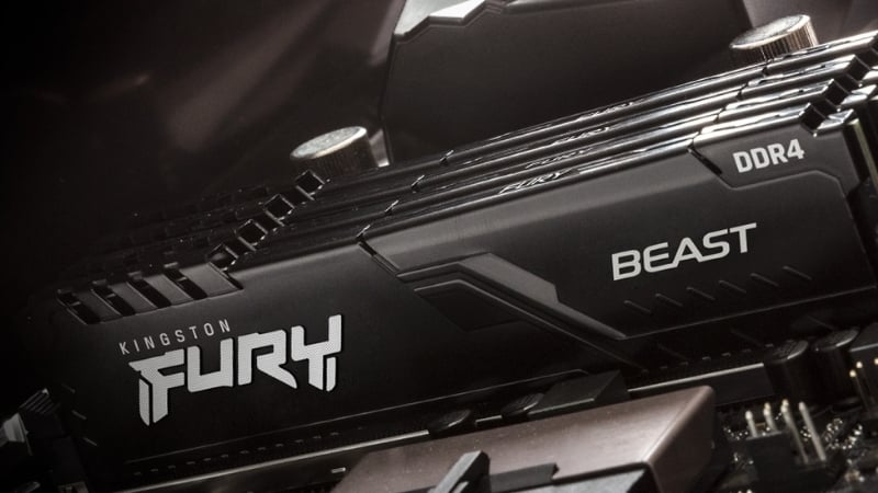 Ram Kingston Fury 1x8GB 3200 Beast có thiết kế gọn gàng với tản nhiệt gaming