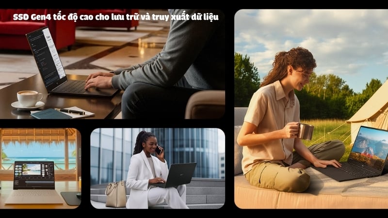 Laptop LG Gram Pro 16Z90U-G.AV85A5 có SSD Gen4 tốc độ cao