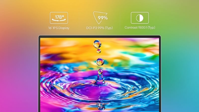 Laptop LG Gram Pro 16Z90U-G.AV85A5 có độ phủ màu DCI-P3 99%