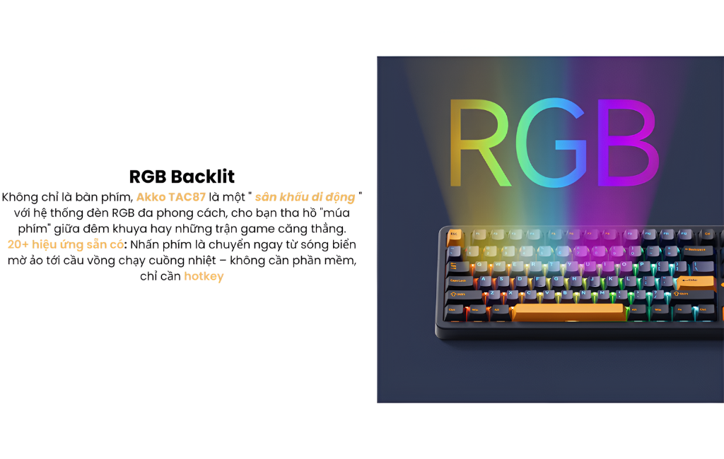 GEARVN - Bàn phím AKKO TAC87 3 MODE Horizon Mirror switch