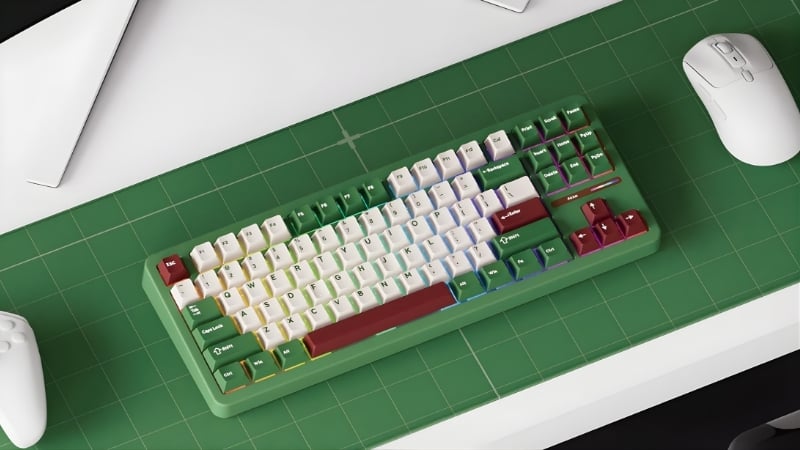Bàn phím AKKO TAC87 3 MODE Matcha được trang bị keycap PBT bền bỉ