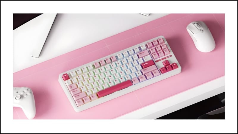 Bàn phím AKKO TAC87 3 MODE Prunus Lannesiana có bộ keycap PBT Double-Shot profile Cherry