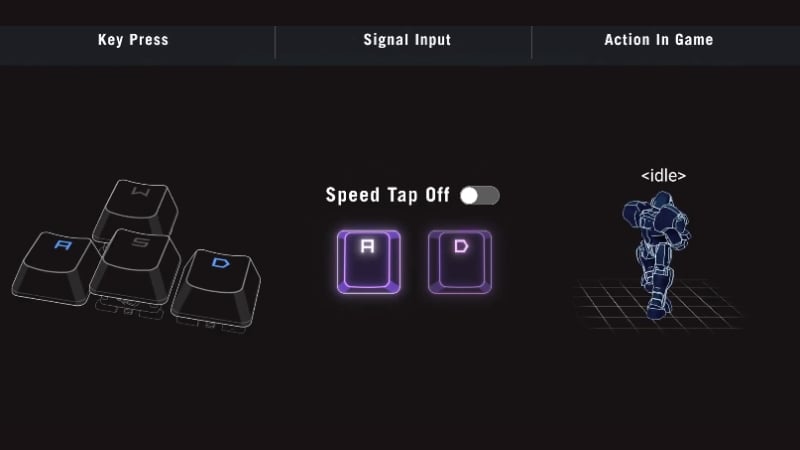 Bàn phím ASUS M605 ROG FALCHION ACE HFX tối ưu phản xạ với Speed Tap Mode