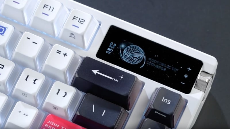 Bàn phím ASUS M704 ROG AZOTH X NX Snow V2 Switch có núm điều khiển độc đáo