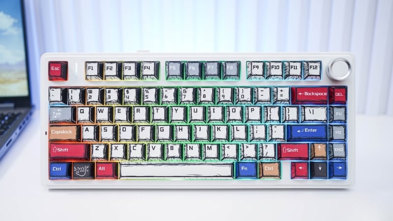 Bàn phím AULA F75 TM F7521 có thiết kế và keycap Comic độc đáo